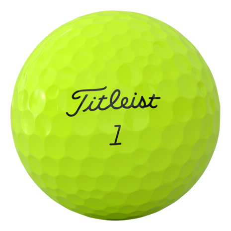 Gele Titleist Tour Soft golfballen met logo